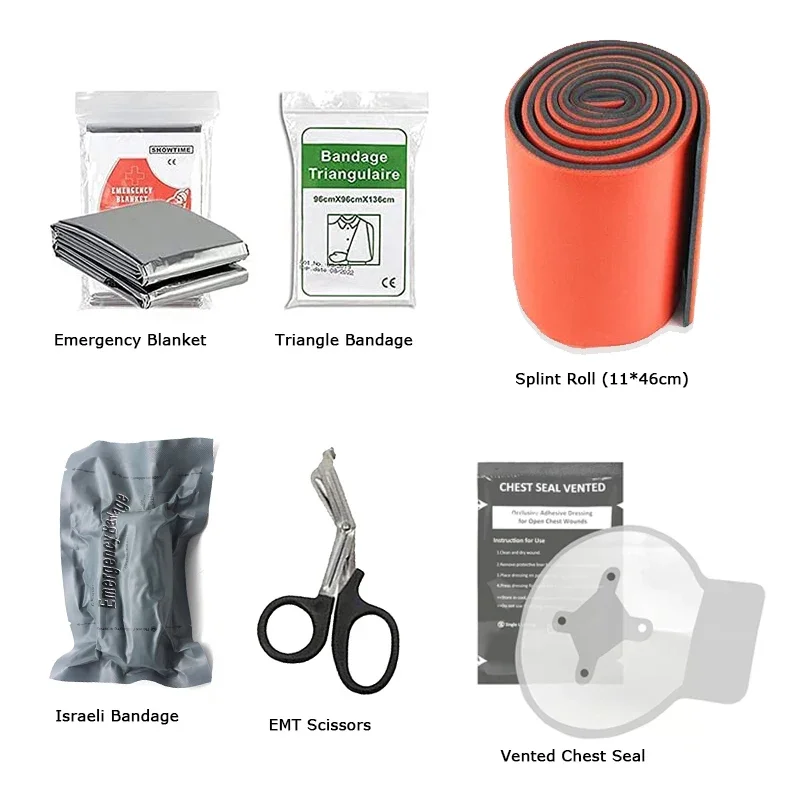 Kit de supervivencia de emergencia para acampada y senderismo, primeros auxilios tácticos SOS, suministros médicos de emergencia para exteriores de alta resistencia - imagen 2