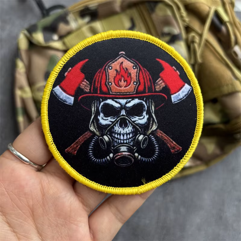 Parche táctico bombero impreso con velcro para mochila y ropa - imagen 3