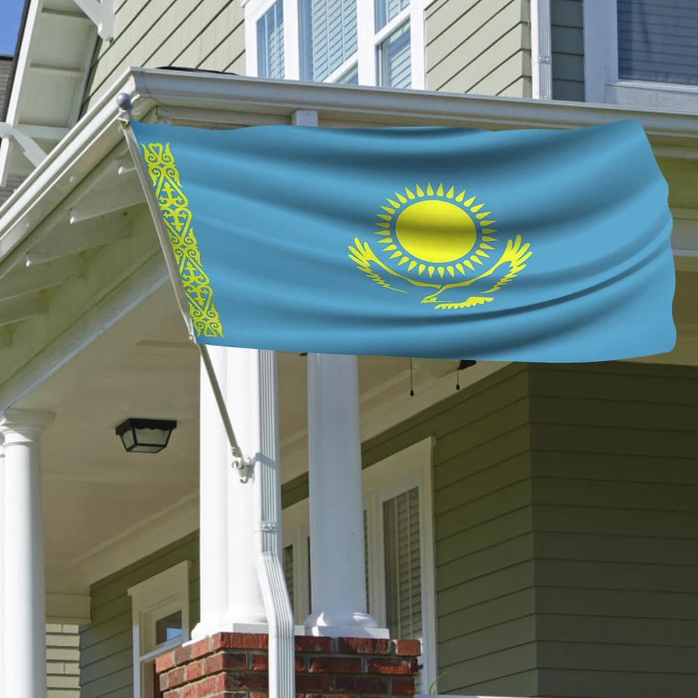 FLAGLINK 90x150CM KAZ Bandera nacional de la República de Kazajstán para decoración