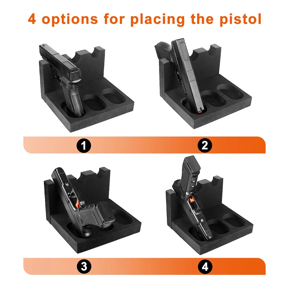 Soporte para pistola con 2/3 ranuras, soporte autoadhesivo de espuma para pistola Airsoft, soporte de exhibición para almacenamiento de pistola, organizador de revistas para reloj - imagen 2