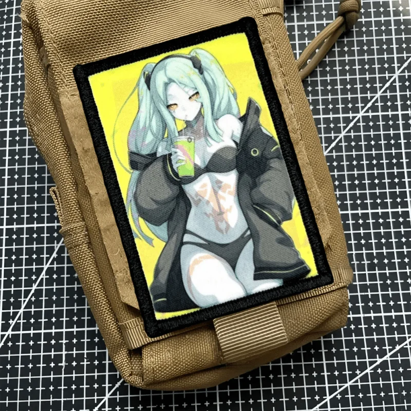 Parches de gancho y bucle con estampado de Chica de Anime, parche de insignia de moral táctica de belleza para Bikini, brazalete militar, ropa, pegatinas para mochila - imagen 5