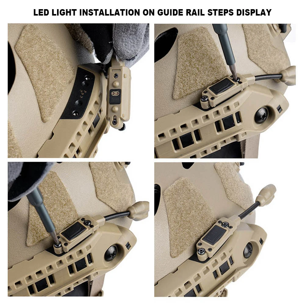 Linterna táctica para casco con riel modular arco LED IR - imagen 2