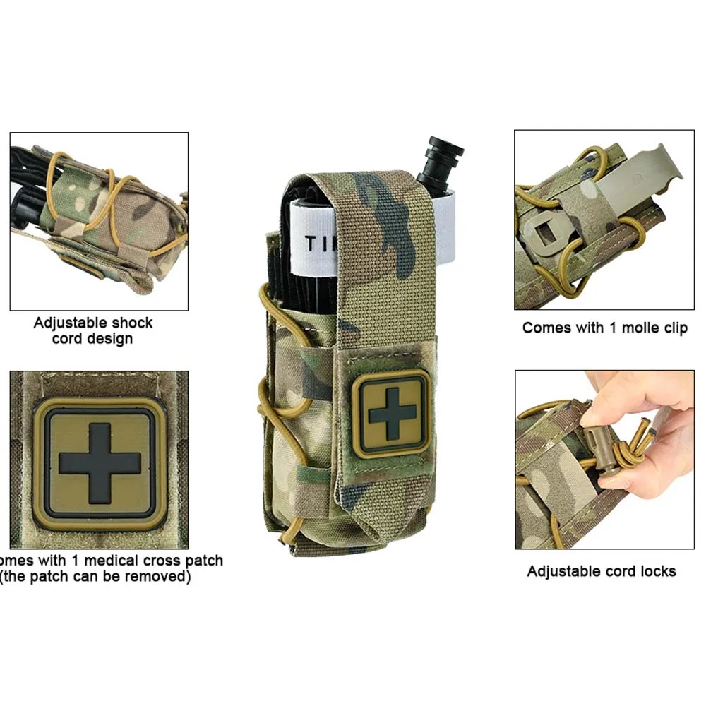 Bolsa táctica MOLLE Admin y bolsa de torniquete, bolsa versátil de uso General con bolsa TQ para chaleco Airsoft, cinturón de servicio - imagen 3