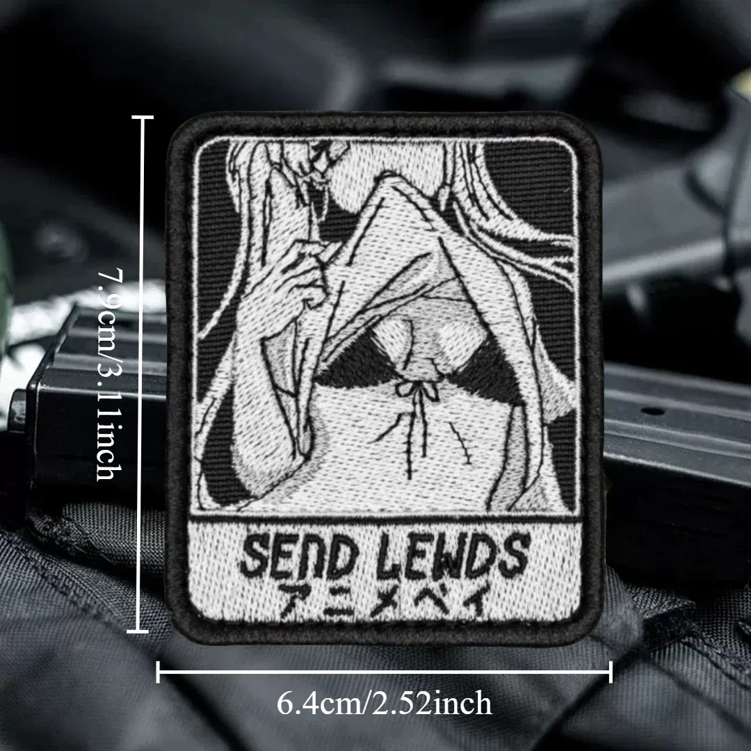 Enviar Lewds chica táctica bordado gancho y bucle parche Anime moral mochila militar ropa pegatina decorativa brazalete - imagen 5