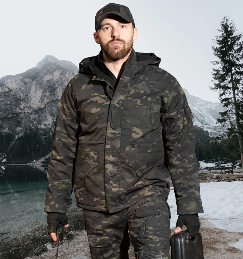 HAN WILD chaqueta polar chaquetas tácticas chaqueta G8 ropa de caza senderismo hombres ropa cálida cazadora con capucha abrigos de camuflaje - imagen 4