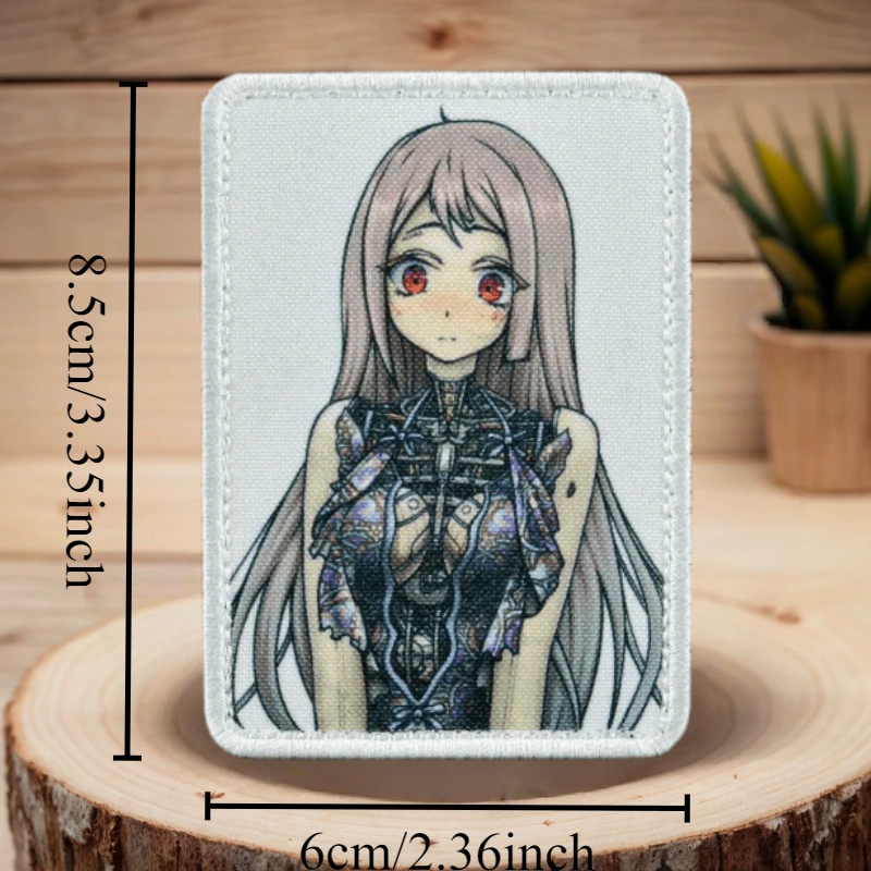 Parche estampado de Chica de Anime, insignia de moral táctica, gancho y bucle, parches impresos militares, pegatina para mochila, parches DIY para ropa - imagen 3