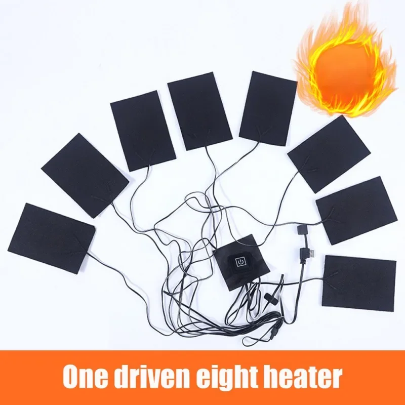 Almohadilla calefactora con carga USB 45 ℃ -65 ℃   Chaleco calentador de ropa invierno cálido Camping senderismo esquí ciclismo pantalones almohadillas térmicas de fibra de carbono - imagen 5