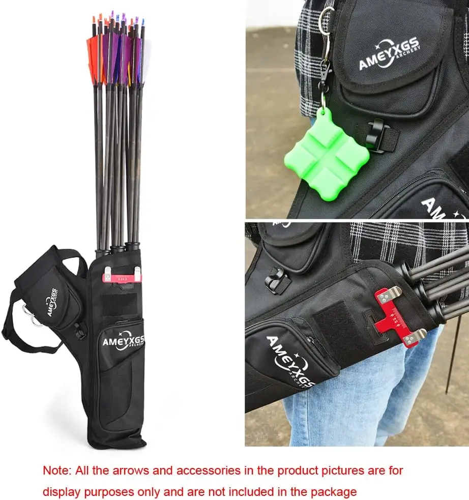 3 tubos flecha aljaba cintura colgar flecha caso portátil tela Oxford cinturón ajustable arco caza tiro con arco entrenamiento práctica de objetivo - imagen 2