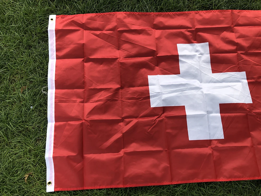 Bandera suiza de poliéster colgante para exterior – Decoración - imagen 3
