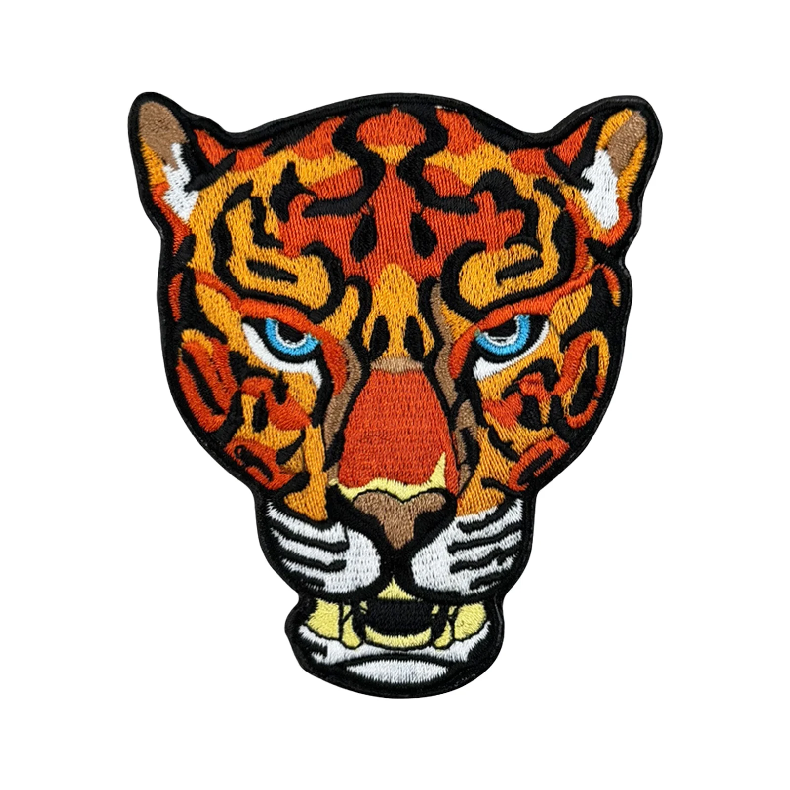 Parche de Velcros bordado de tigre feroz, insignia divertida con cierre de gancho y bucle para mochila táctica Molle, chaqueta y gorras