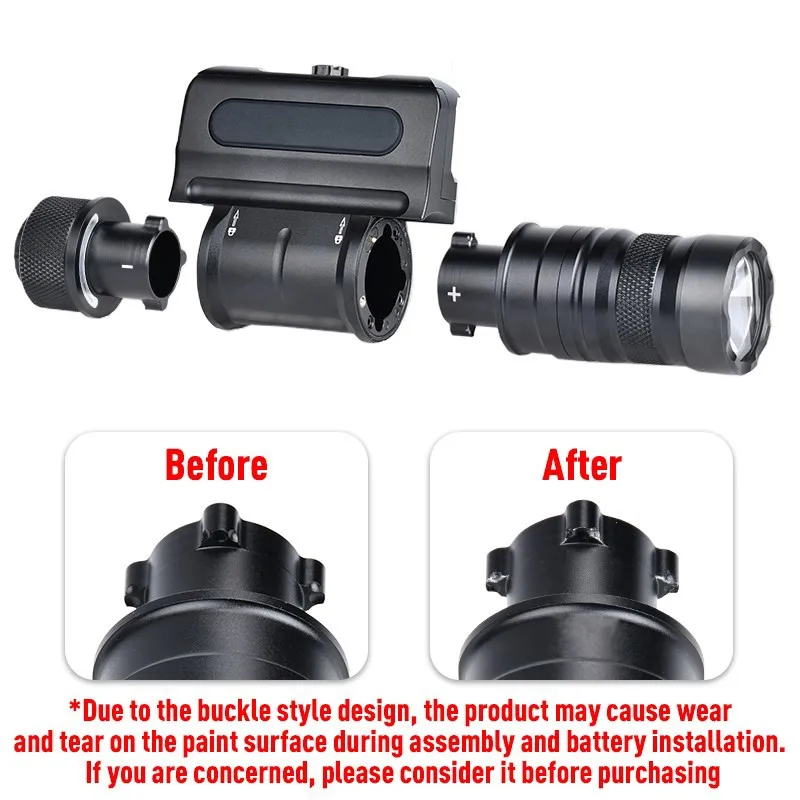 Linterna táctica de búho, luz de arma optimizada, linterna de Metal Airsoft de 1500 lúmenes, 20mm, luz de caza de riel, antorcha de nube de defensa - imagen 4
