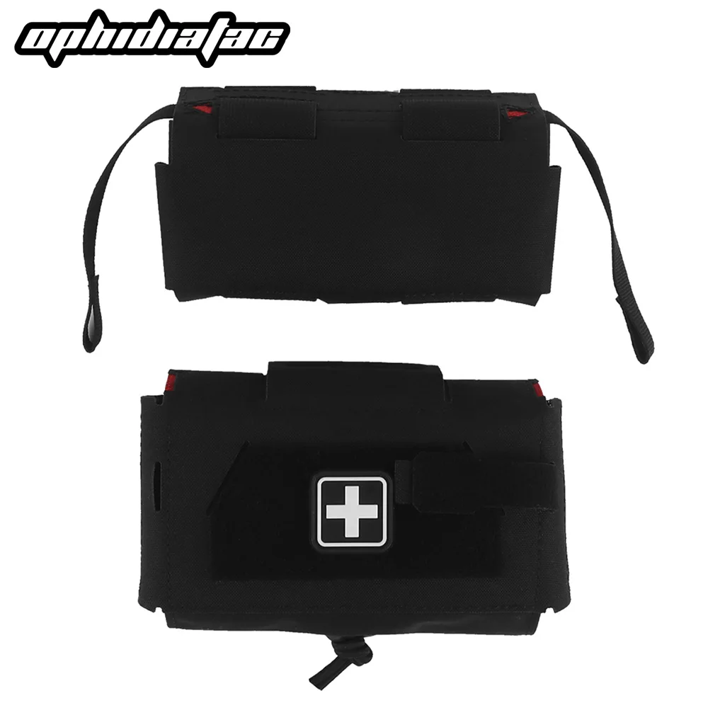 OPHIDIANTAC Kit compacto para traumatismos MOLLE Bolsa de primeros auxilios rápida Sistema de supervivencia de dos piezas Med Roll Carrier Hypalon bolso de mano