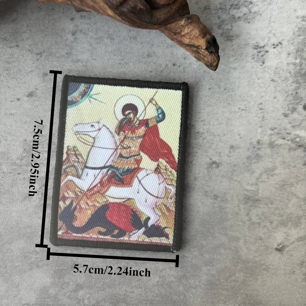 Parche táctico de los victores de San Jorge, emblema de gancho y bucle impreso, insignia de moral militar, brazalete, pegatinas para mochila Chevron - imagen 3