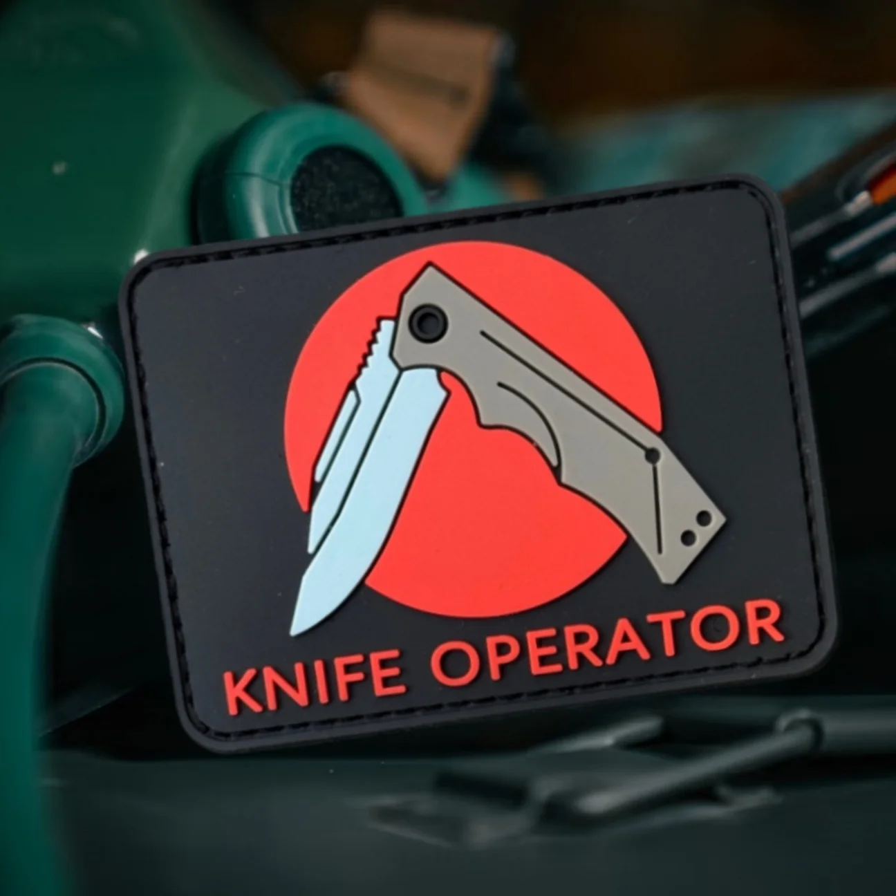 Parches de PVC con insignia de moral de operador de cuchillo para ropa, apliques personalizados militares tácticos, parche de gancho y bucle, pegatinas para mochila