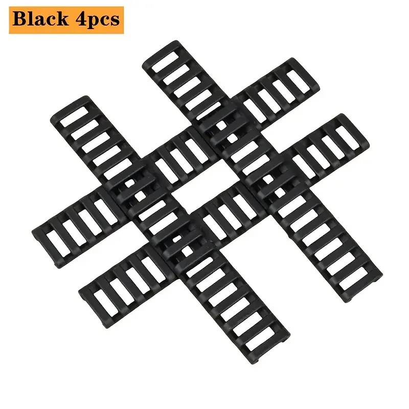 4 Uds. Cubiertas de goma suave para protector de escalera de riel de 20mm, protección de agarre mejorada para armas de fuego, apto para caza, accesorios para pistola de juguete
