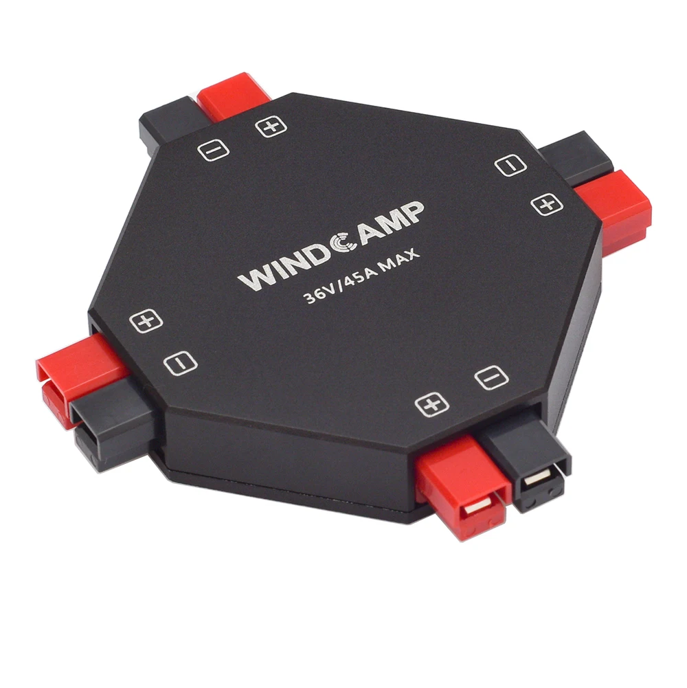 WINDCAMP AP-4 Divisor de potencia compatible con 15A, 30A, 45A AP Conector de alimentación Fuente de alimentación Distribuidor HAM Radio