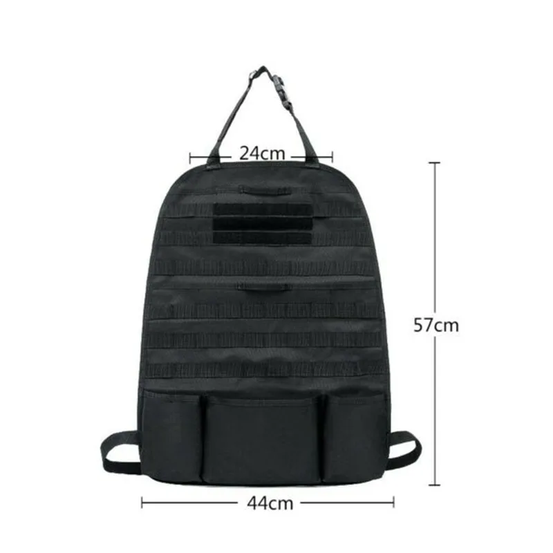 Organizador de asiento trasero de coche, Panel táctico MOLLE, funda de asiento Universal, bolsa de almacenamiento para conducción al aire libre - imagen 3