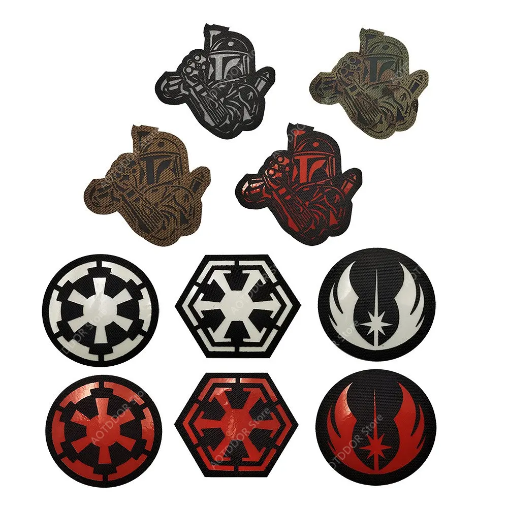 Brazalete luminoso Imperio Galáctico Orden Jedi insignia táctica reflectante pegatina mágica planeta mochila bordado insignia costura DIY - imagen 5