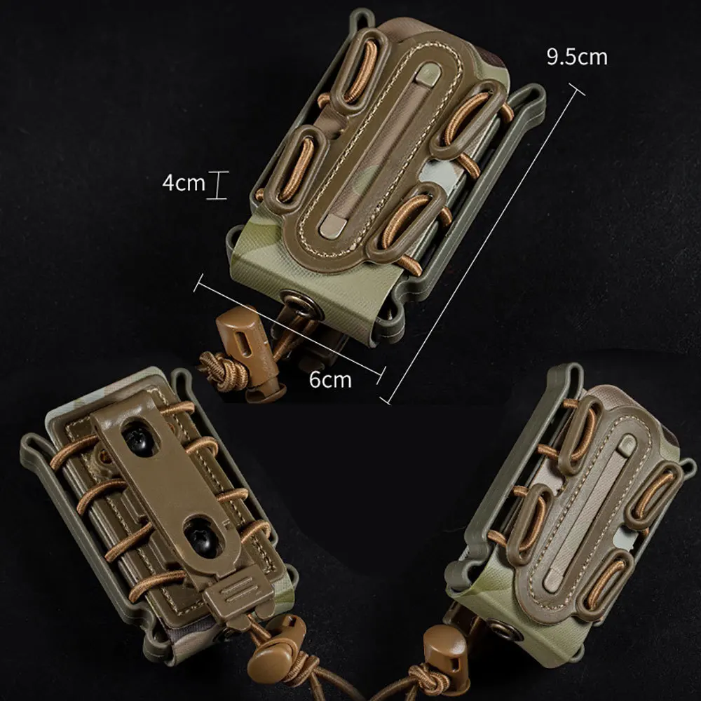 Mini Clip de cinturón táctico de estilo escorpión para caza y carcasa blanda Molle, bolsa para revistas de 9MM, cordón de choque, accesorios Airsoft de polímero de nailon - imagen 5