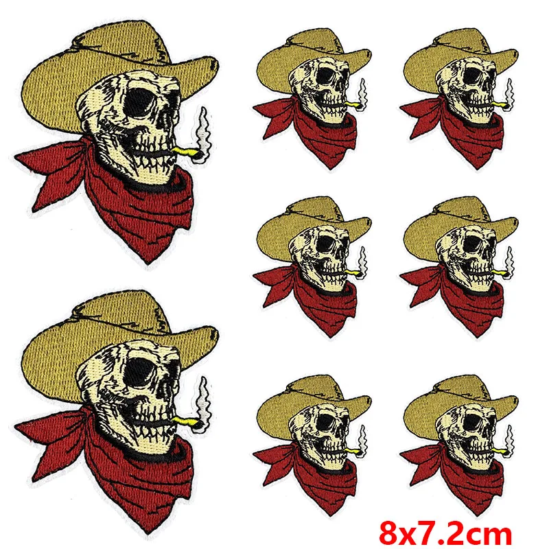 10 unids/lote, venta al por mayor, parches bordados de vaquero occidental para pegatinas de ropa, apliques para exteriores, parches para planchar en insignias para ropa - imagen 4