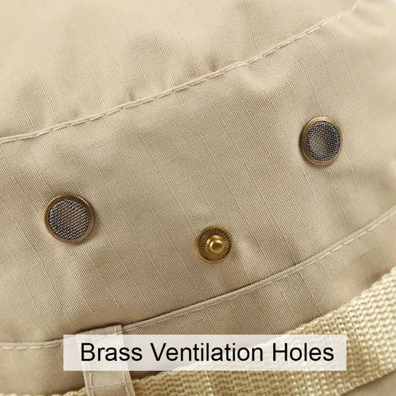 Plegable hombres transpirable UPF 50+ playa protección UV pesca Safari gorra para el sol ajustable al aire libre senderismo pesca Boonie sombrero - imagen 4