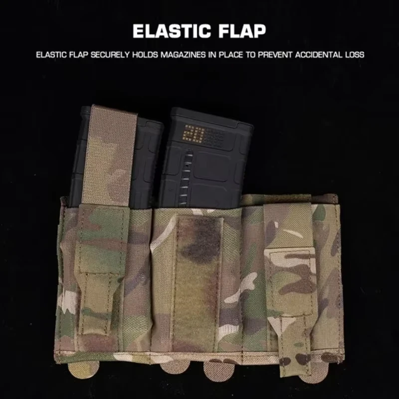 ERQYGRA revista táctica 5,56/7,62mm bolsa ligera con solapa Triple Mag caza Molle accesorios de Paintball bolsa de cintura de tiro - imagen 3