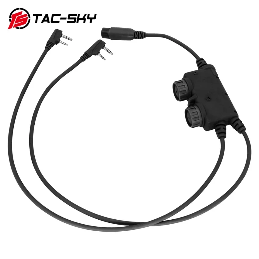 TS TAC-SKY táctico Ptt comunicación Dual RACPtt Ken enchufe para Baofeng UV5R Airsoft tiro auriculares tácticos walkie-talkie - imagen 4