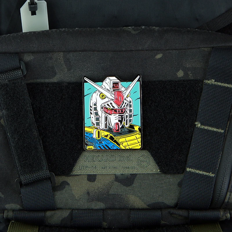 Gundam Zagu parches de Metal tácticos militares, insignia de guerrero de dibujos animados, pegatina DIY para ropa, chaleco, chaqueta, decoración - imagen 2