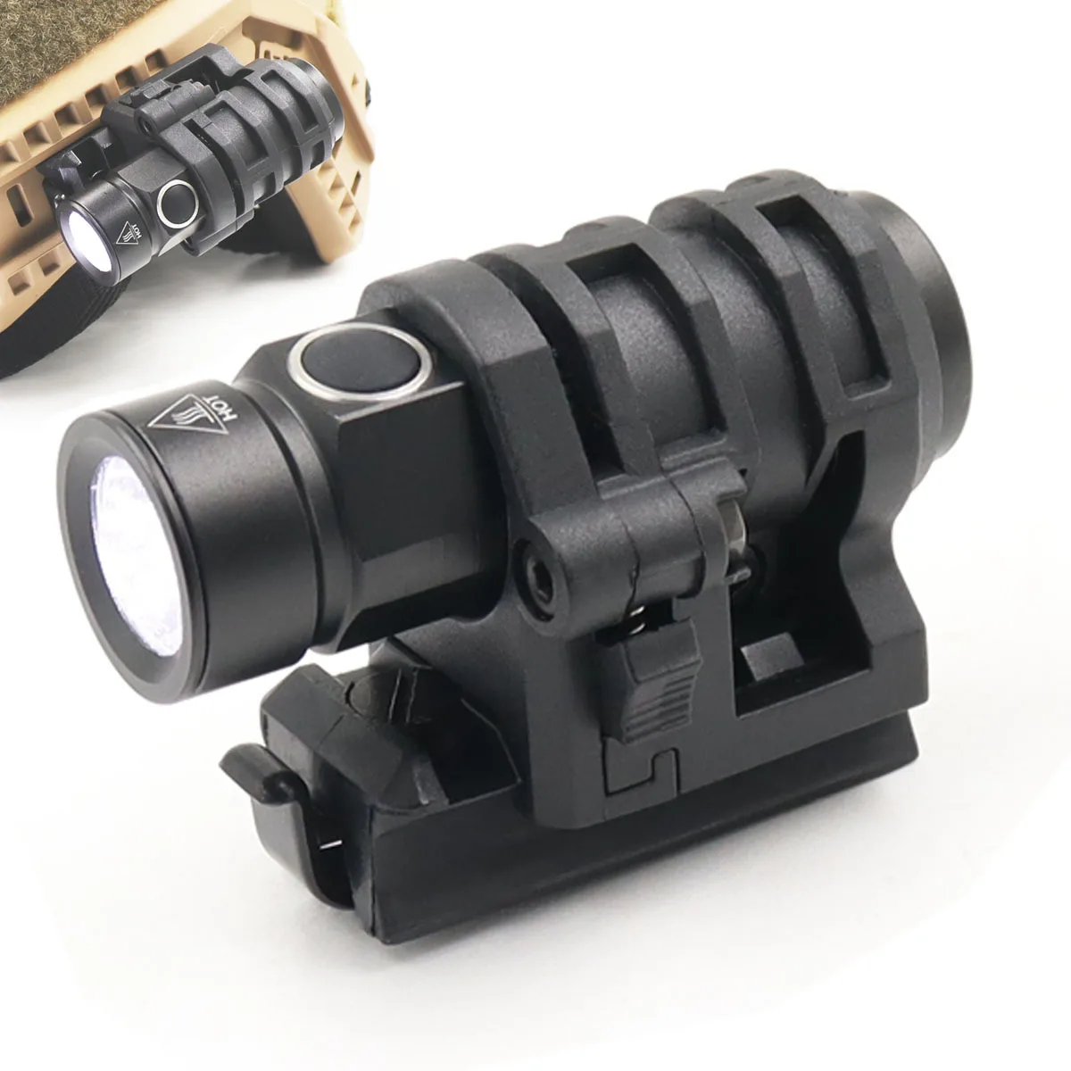 Mini linterna de Metal para casco táctico, luz fuerte de 500 lúmenes, Flash de luz baja - imagen 5