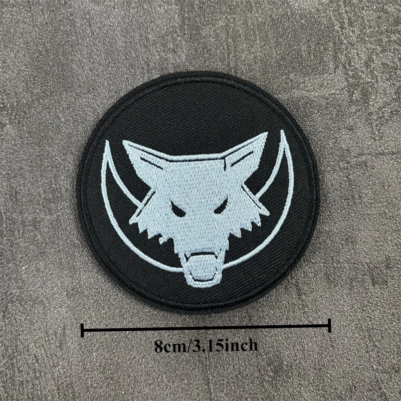 Parche bordado de animales, insignia de moral táctica, gancho, parches de lobo, ropa, mochila, pegatinas, brazalete - imagen 2