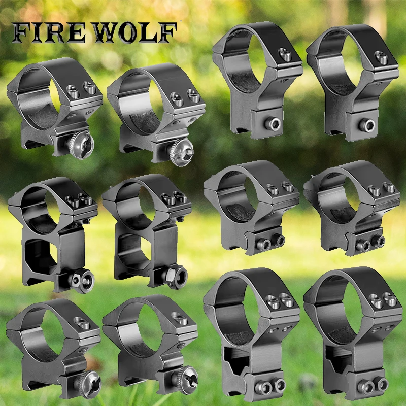 2025 FIRE WOLF 30mm / 25,4mm Anillo de montaje para mira telescópica 11mm 20mm carril de cola de milano perfil alto perfil bajo para montaje de mira telescópica - imagen 2