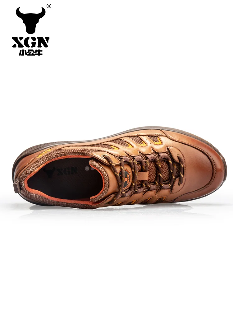 XGN-zapatos de senderismo de piel de vaca para hombre, botas de caza impermeables, botines tácticos de combate en el desierto, zapatillas de trekking informales para mujer - imagen 4