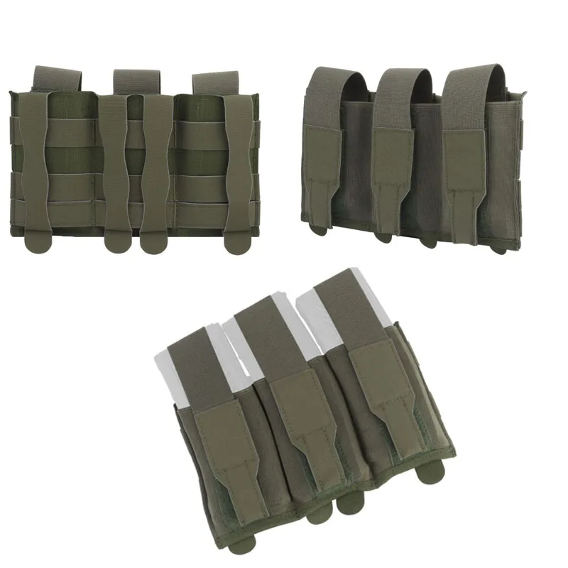 Bolsa para revistas abierta con solapa elástica triple portátil liviana Bolsa montada en chaleco MOLLE para ARs