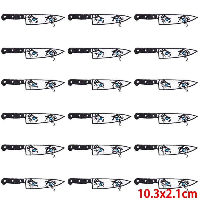 Parche bordado Punk Hip Hop, parches termoadhesivos para planchar en la ropa, parche de calavera para ropa, 10 unidades por lote - imagen 4