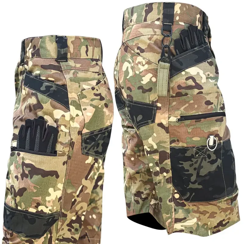 Pantalones cortos de camuflaje para hombre, Shorts finos de secado rápido, múltiples bolsillos, juegos CS, senderismo al aire libre, pesca, Verano - imagen 2