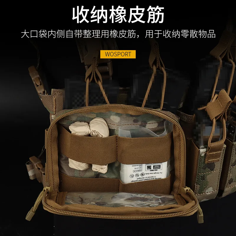 WOSPORT-chaleco táctico D3CHR 242ACD cuádruple, 556, 9MM, ligero, multifuncional, bolsillo para el vientre, eslinga para el pecho - imagen 3