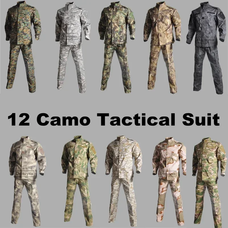 Uniformes tácticos para hombre, chaqueta de camuflaje, conjunto de pantalones, equipo de aventura ligero y duradero para acampar, senderismo, ropa al aire libre - imagen 3