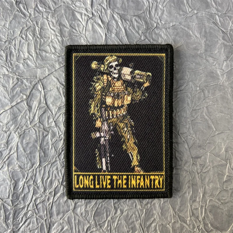 Parche táctico de calavera y demonio, insignia de moral de soldado y esqueleto, parches de gancho y bucle, pegatina decorativa para ropa y mochila - imagen 3