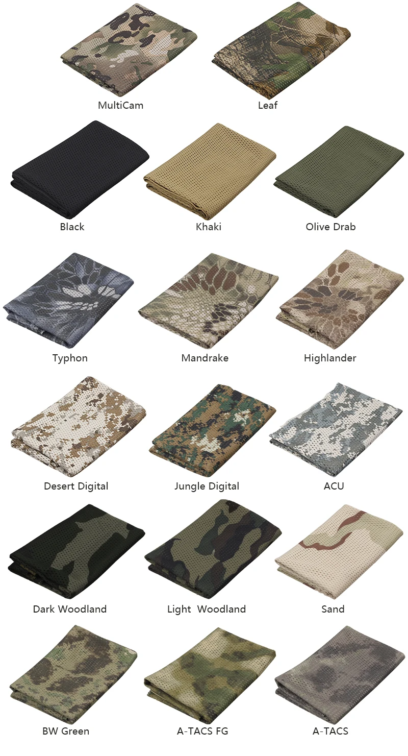 Velo facial de secado rápido, máscara de malla de francotirador, bufanda de caza Airsoft, bufandas de camuflaje para ciclismo al aire libre, Multicam, color caqui, cómodo - imagen 2