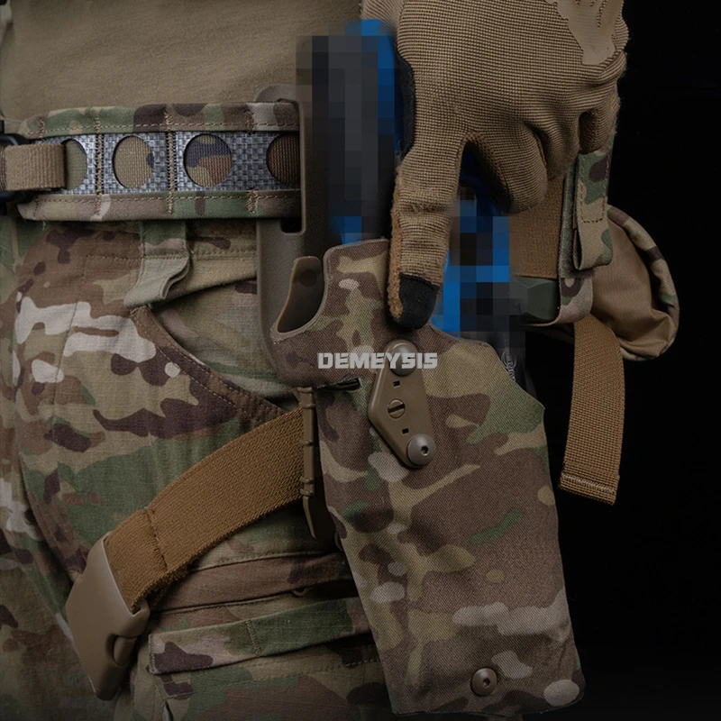 Funda de pistola táctica izquierda/derecha para G17 Gen4 G19 con luces X300, funda de caza de liberación rápida con plataforma de pierna caída - imagen 3