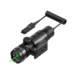 Mira táctica láser de punto rojo, verde/rojo, ajustable hacia arriba, izquierda y derecha, soporte para mira telescópica para Rifle + interruptor remoto para exteriores