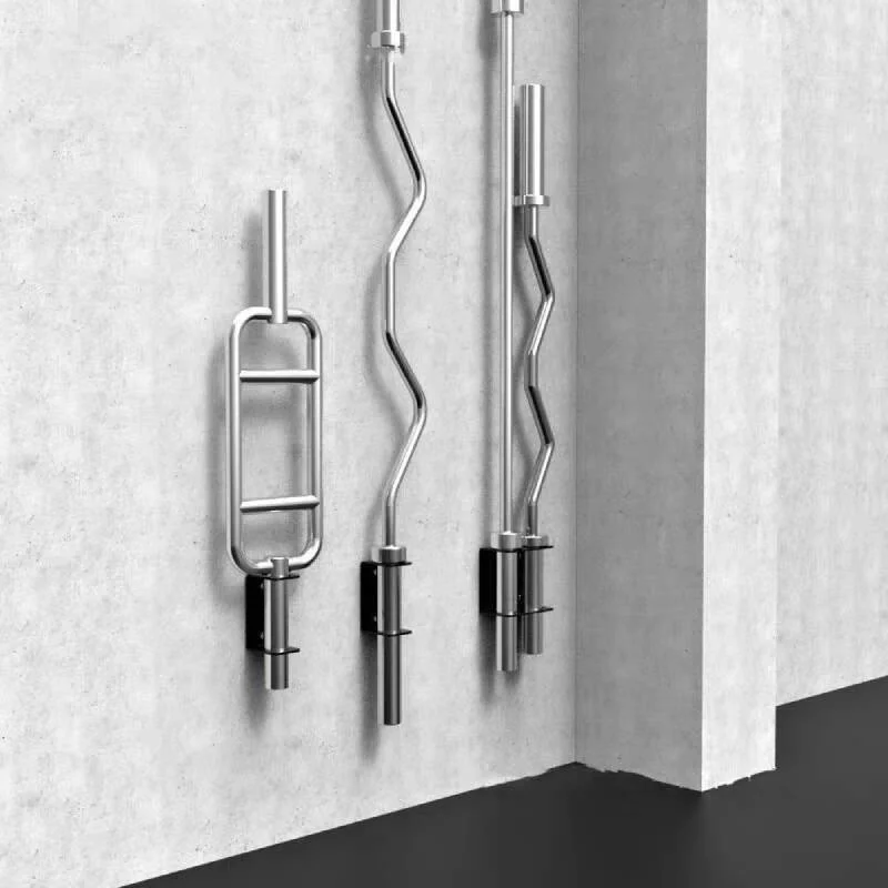Soporte de barra de barra montado en la pared, estante de pared para barra, almacenamiento de equipos de gimnasio que ahorra espacio, soporte resistente para entrenamiento físico en casa