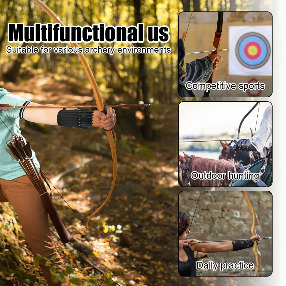Bolsa de flecha de 6 agujeros para tiro con arco, ballesta, flecha, soporte de bolsillo para muñeca, aljaba de flecha, mano izquierda y derecha para accesorios de caza - imagen 5