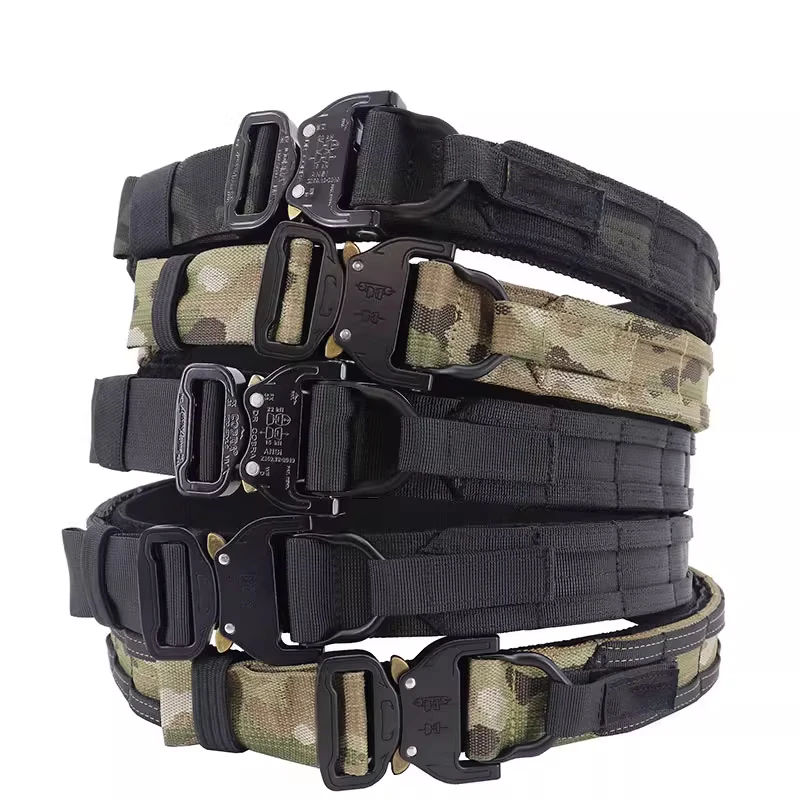 SUNSNOW-cinturón táctico con hebilla de serpiente de Metal, cinturón interior y exterior de nailon grueso de tres capas, 38MM - imagen 2