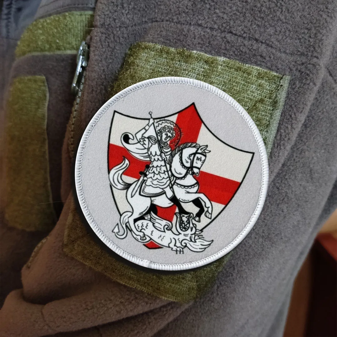 Parche táctico de San Jorge y el dragón, parches de gancho y bucle, insignia de moral tejida, brazalete del ejército militar, pegatinas para mochila - imagen 5
