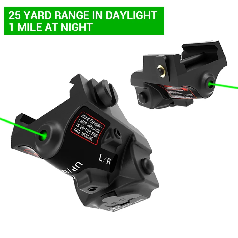Mira láser de pistola compacta, puntero láser verde recargable por USB, colimador láser de caza y tiro para mira de pistola de riel de 20mm - imagen 2