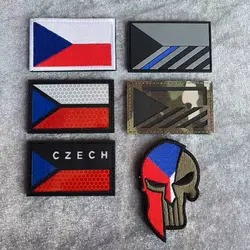 CZECH Parche reflectante bandera checa para brazalete táctico