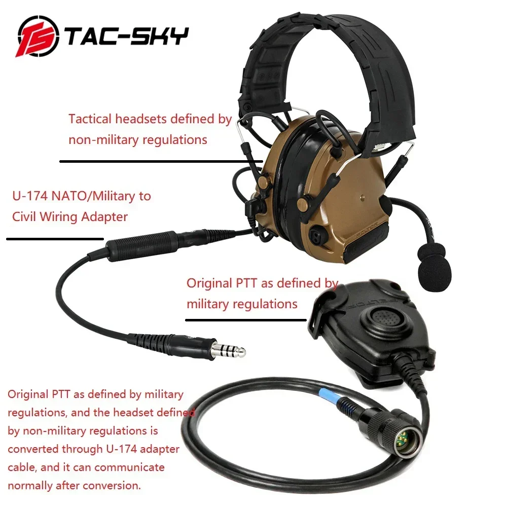 Cable de conversión de adaptador de auriculares táctico TAC-SKY para SORDIN COMTA, Cables adaptadores indefinidos militares y no militares - imagen 5
