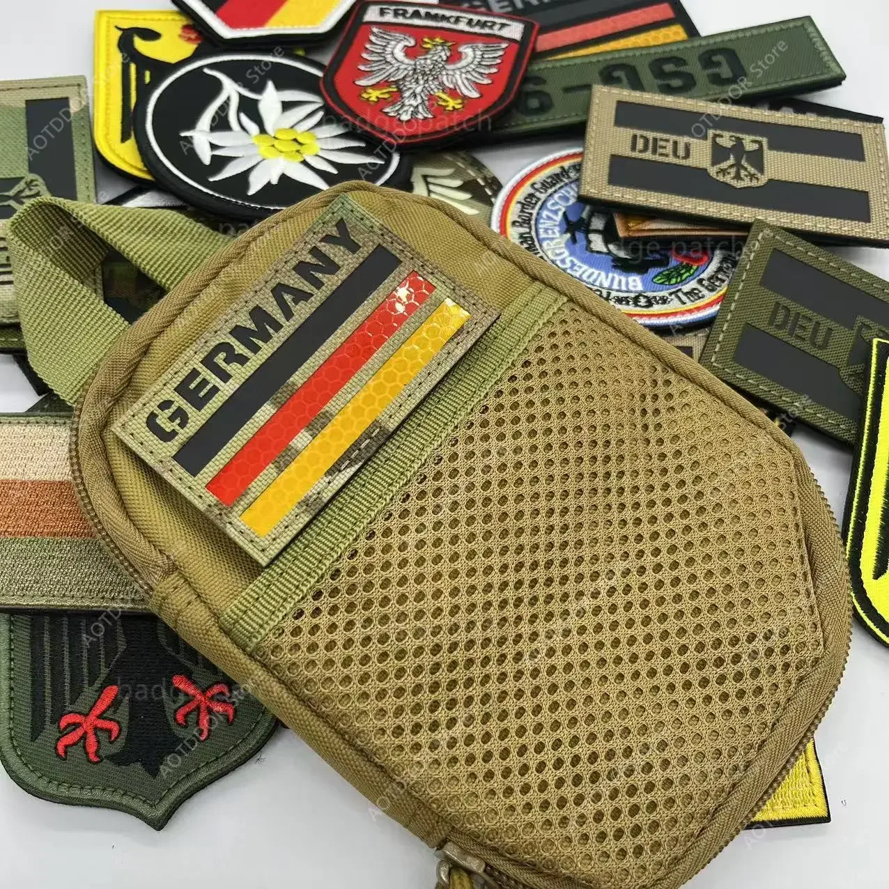 Parches reflectantes infrarrojos con bandera de Alemania DEU, brazalete de águila alemana GSG9, insignia táctica, apliques, parche militar de PVC, gancho y bucle - imagen 2