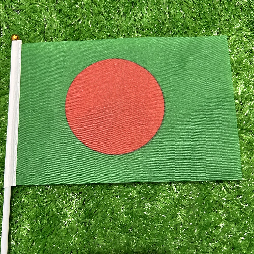 Bandera del cielo bandera de Bangladesh bandera de Bangladesh 10/20/50/100pcs 21*14cm bandera de Bangladesh ondeando a mano con poste de plástico para la decoración de la actividad deportiva - imagen 4